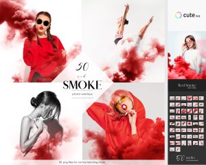 Red Smoke Photo Overlays