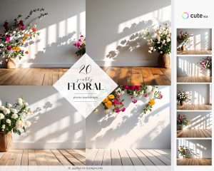 Gently Floral Backdrops Photo Overlays