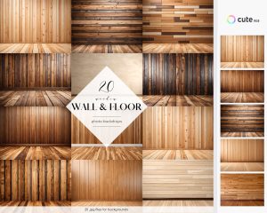 Wooden Wall and Floor Photo Overlays