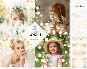 Gold Bokeh Photo Overlays Clipart