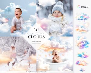 Sparkle Clouds Photo Overlays