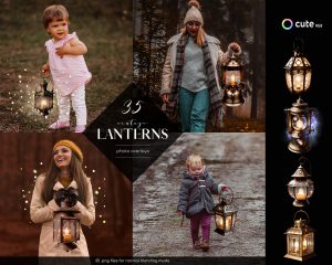 Vintage Lanterns Photo Overlays