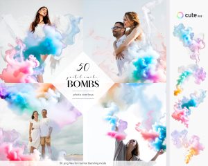 Pastel Smoke Bombs Photo Overlays