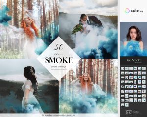 Blue Smoke Photo Overlays